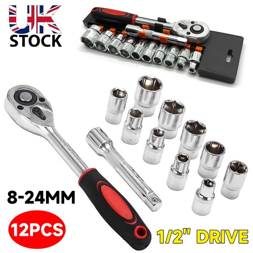 12pcs drive socket - 1/2'',