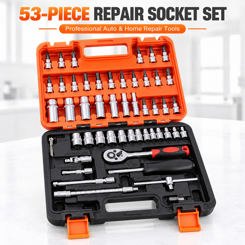 53pcs drive socket - 1/4",