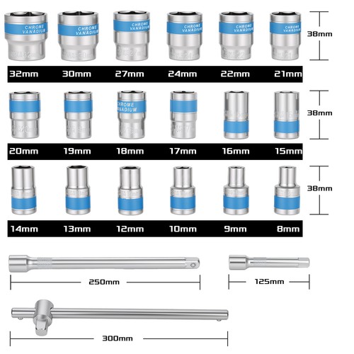 24pcs drive impact socket - 1/2",