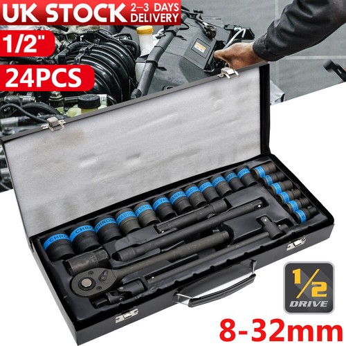 24pc black impact sockets - 24pc,