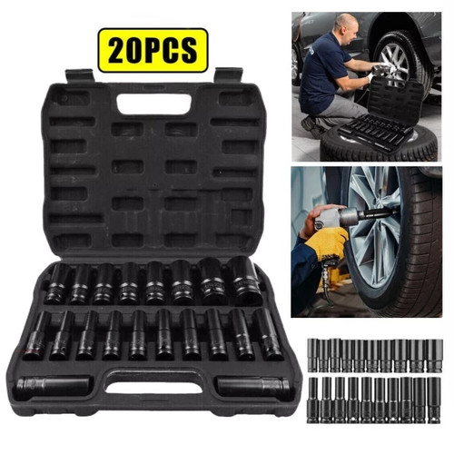 20pcs deep impact socket set - deep,
