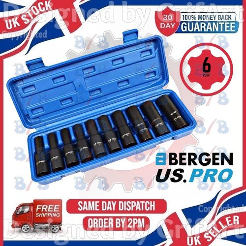 Pro 10pc deep impact socket - us,