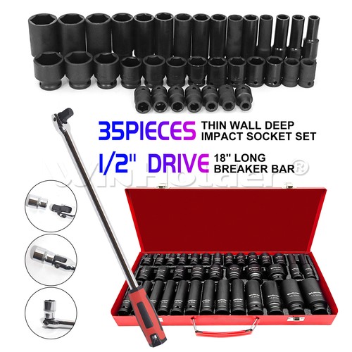 35pcs deep impact socket set - impact, 6