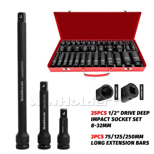 35pcs deep impact socket set - impact,